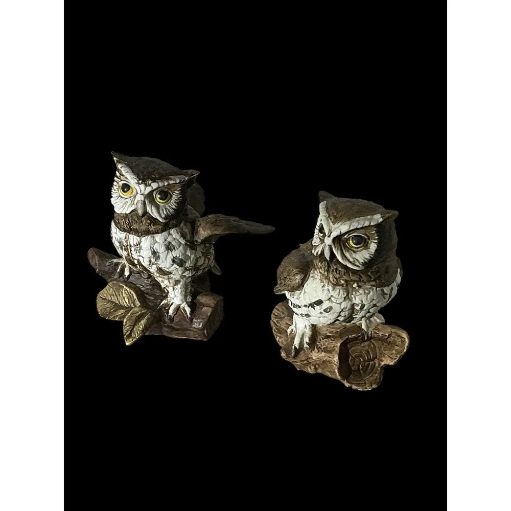 Vintage Homco 2- Great Horned Owls 5